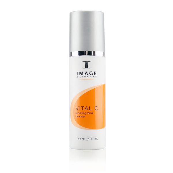 Creamy Vital C Hydrating cleanser emulsifies makeup and gently removes impurities while nourishing skin with essential antioxidants and vitamins.
